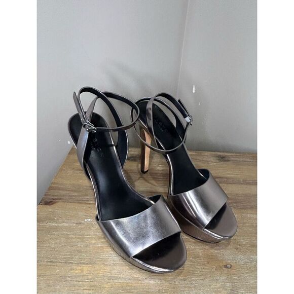 HALSTON HERITAGE LEATHER PLATFORM SANDALS - Picture 2 of 8